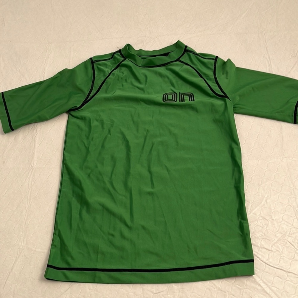 Old Navy dark green short sleeve rash guard 10-12